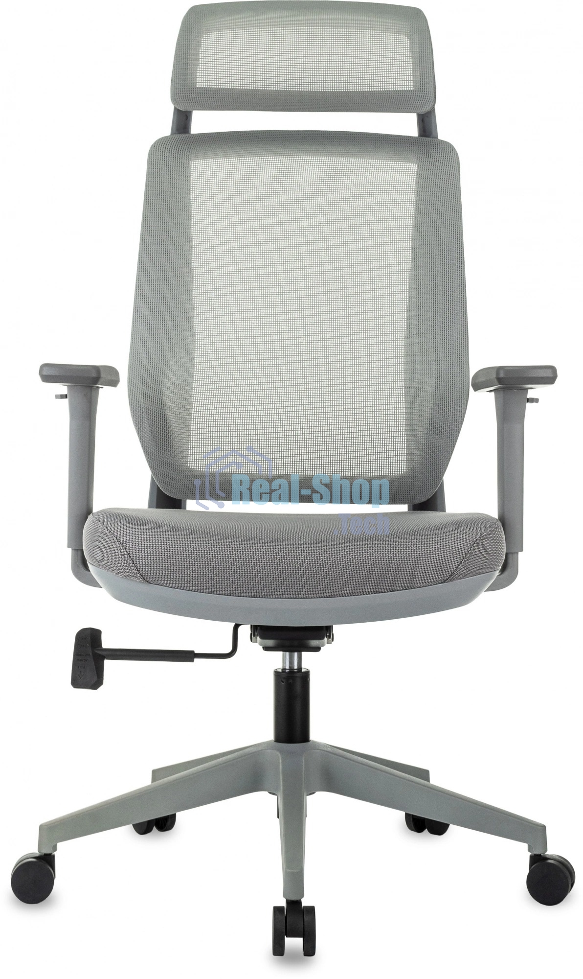 Кресло руководителя Бюрократ MC-G411N-H серый, сетка/ткань, с подголов. крестов. пластик, пластик серый