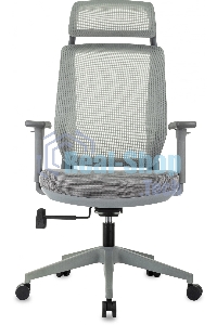 Кресло руководителя Бюрократ MC-G411N-H серый, сетка/ткань, с подголов. крестов. пластик, пластик серый