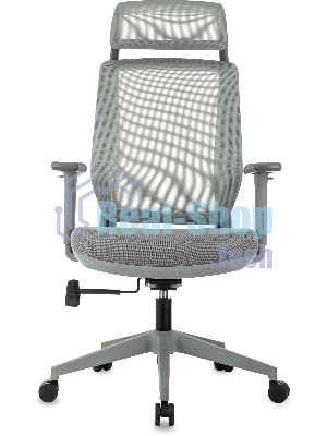 Кресло Бюрократ MC-G411N-H серый, сетка, подголовник