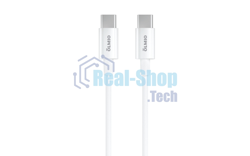 Кабель OLMIO PD, Type-C - Type-C, 1м, 60W, 3А, белый