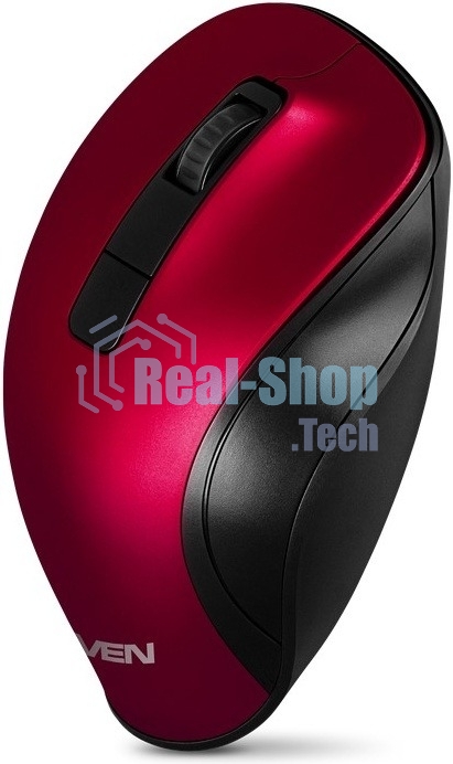 Мышь беспроводная SVEN RX-525SW красная (бесшумн. кл., 5+1кл. 600-1400DPI, Soft-touch, блист.)