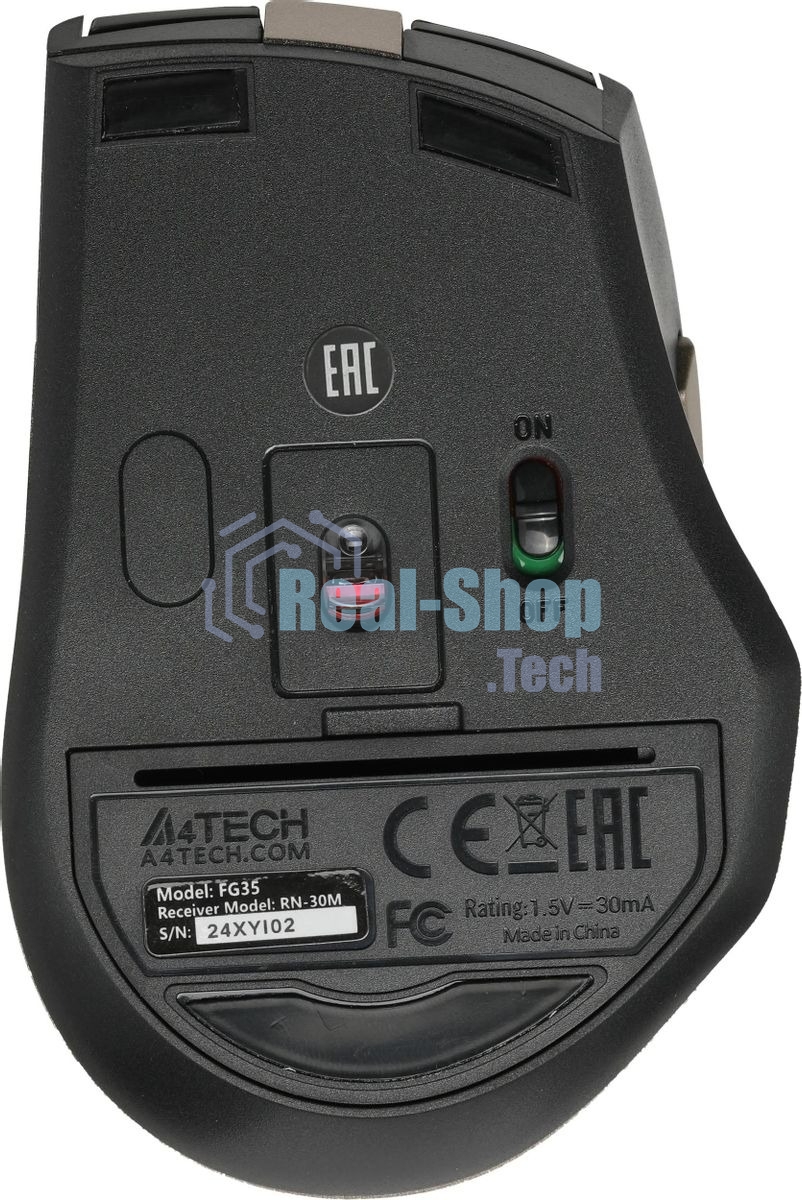 Мышь беспроводная A4Tech Fstyler FG35 золотистый/черный, 2000 dpi, радиоканал, USB, кнопки - 6