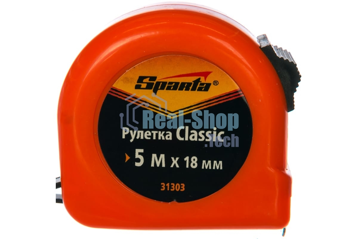 Рулетка Sparta Classic, 5 м х 18 мм, пластиковый корпус