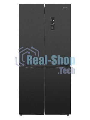 Холодильник Nordfrost RFQ 510 NFB inverter графитовый трехкамерный 286/141л морозилка снизу, No Frost, Side-by-Side
