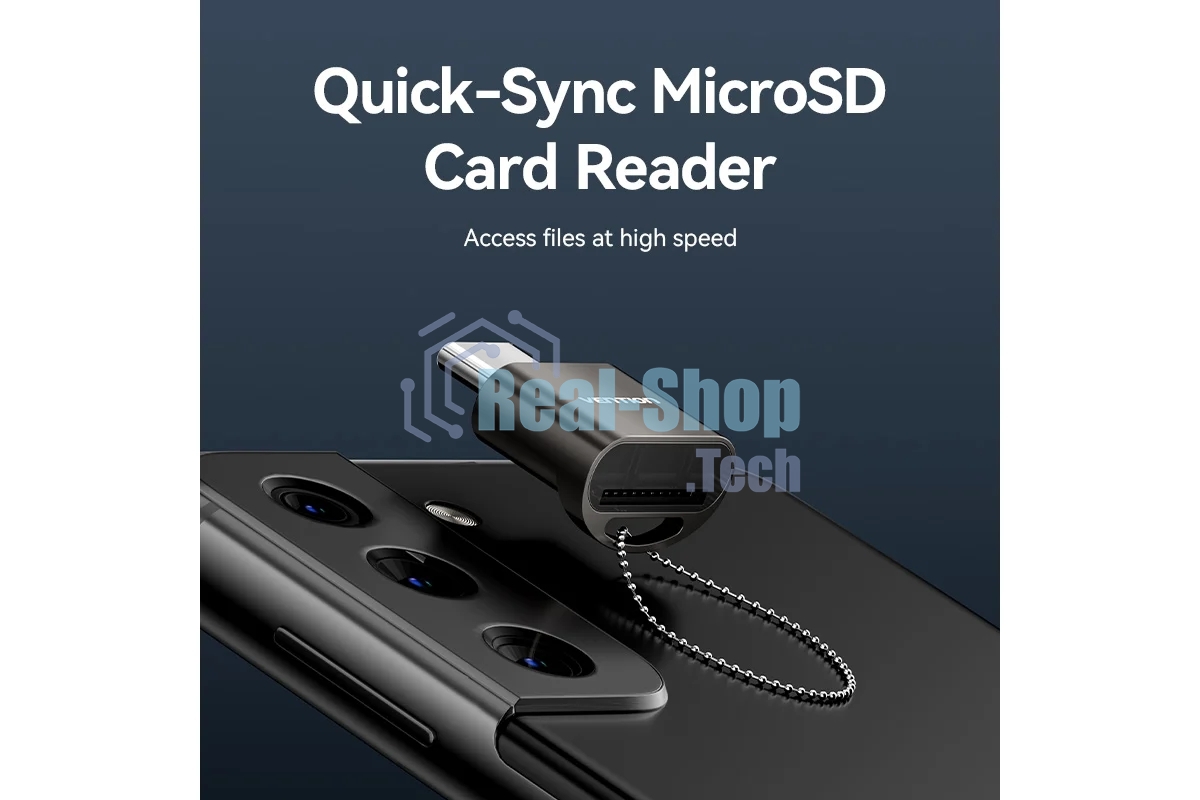 Кард-ридер Vention OTG USB 2.0 CM/MicroSD - Серый