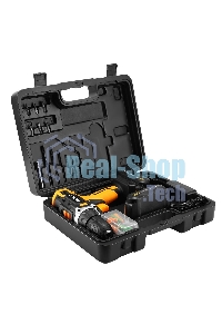 Дрель-шуруповерт аккумуляторная Deko Sharker 16V в кейсе + набор 63 инструмента для дома, 16В, 2х1.5Ач