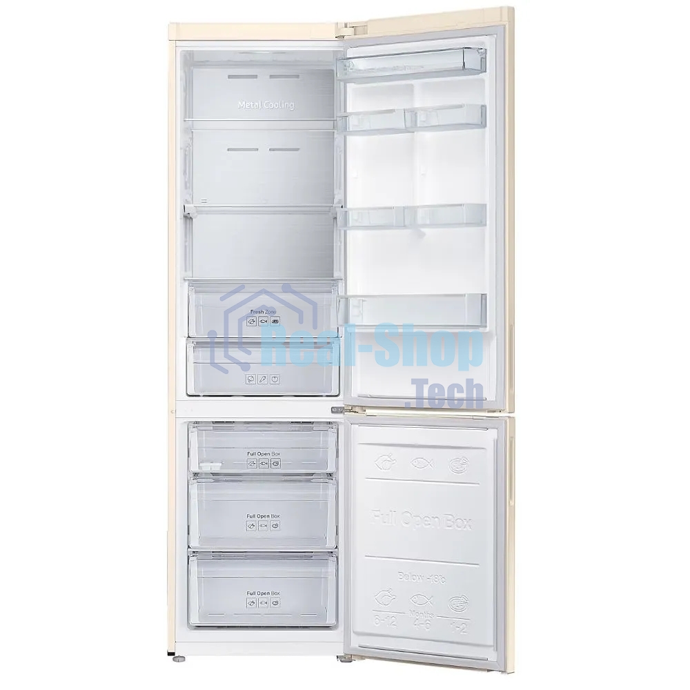 Холодильник Samsung RB37A5271EL/WT, бежевый двухкамерный 269/98л морозилка снизу, No Frost