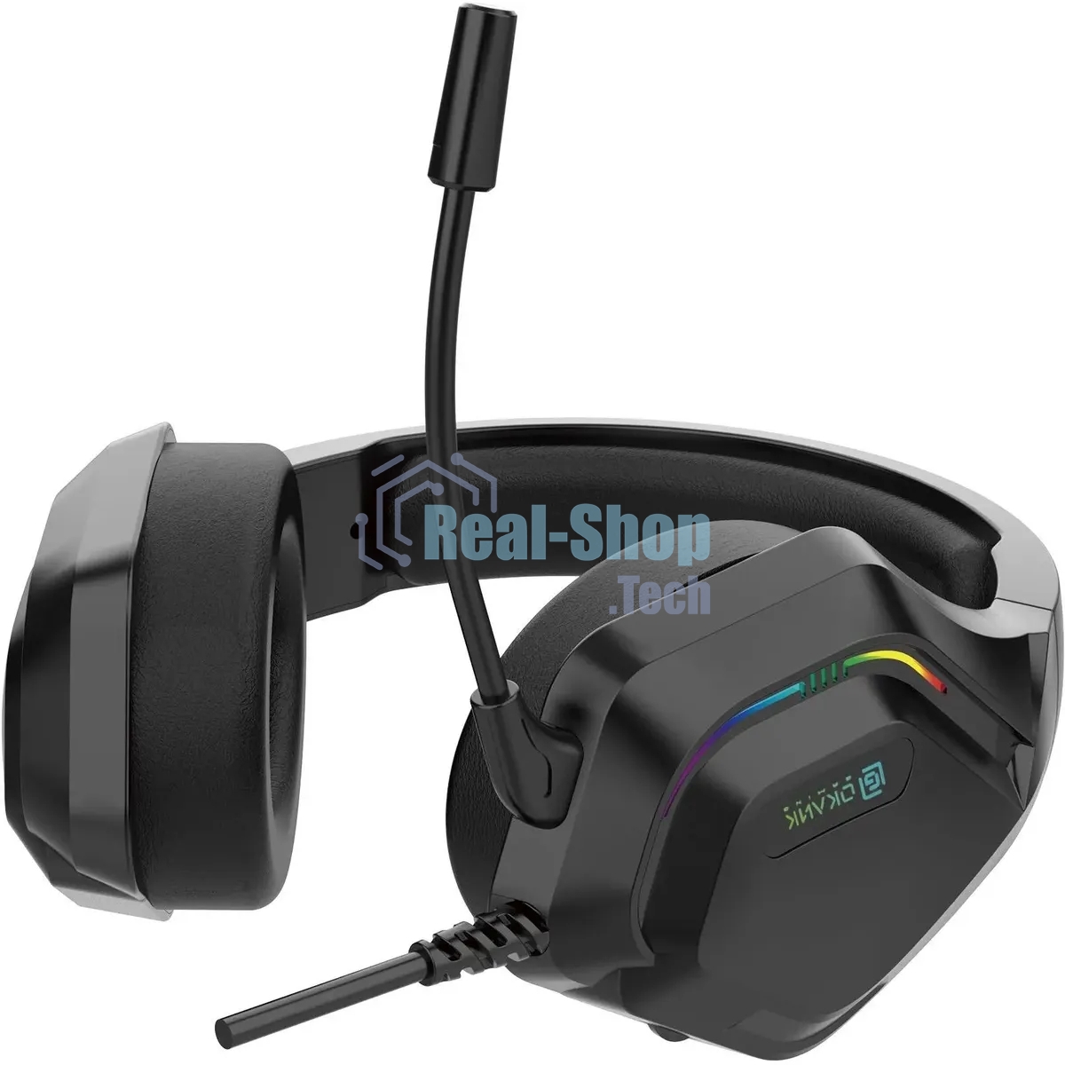 Гарнитура Oklick HS-L600G чёрный, проводная, USB, подсветка