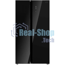 Холодильник Maunfeld MFF177NFB Slim Inverter черный двухкамерный 352/198л морозилка слева, No Frost, Side by Side