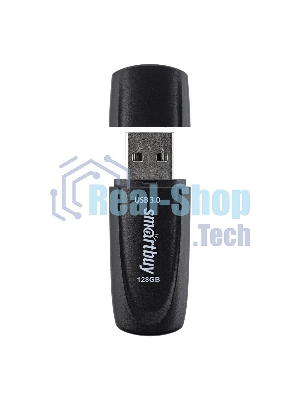 Флешка USB Smartbuy Scout black (SB128GB3SCK), 128Gb, USB 3.0, R/W 100/40, черный