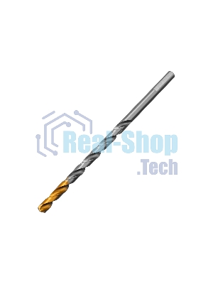 Сверло спиральное по металлу Denzel 6 х 139 мм, Р6М5, Golden Tip, удлиненное