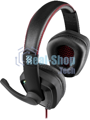 Гарнитура Defender Quake LED чёрный, проводная, подсветка