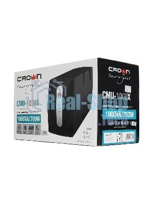 Источник бесперебойного питания Crown CMU-1000X/1000 ВА/600 Вт/3 x евророзетка с заземлением (Schuko)