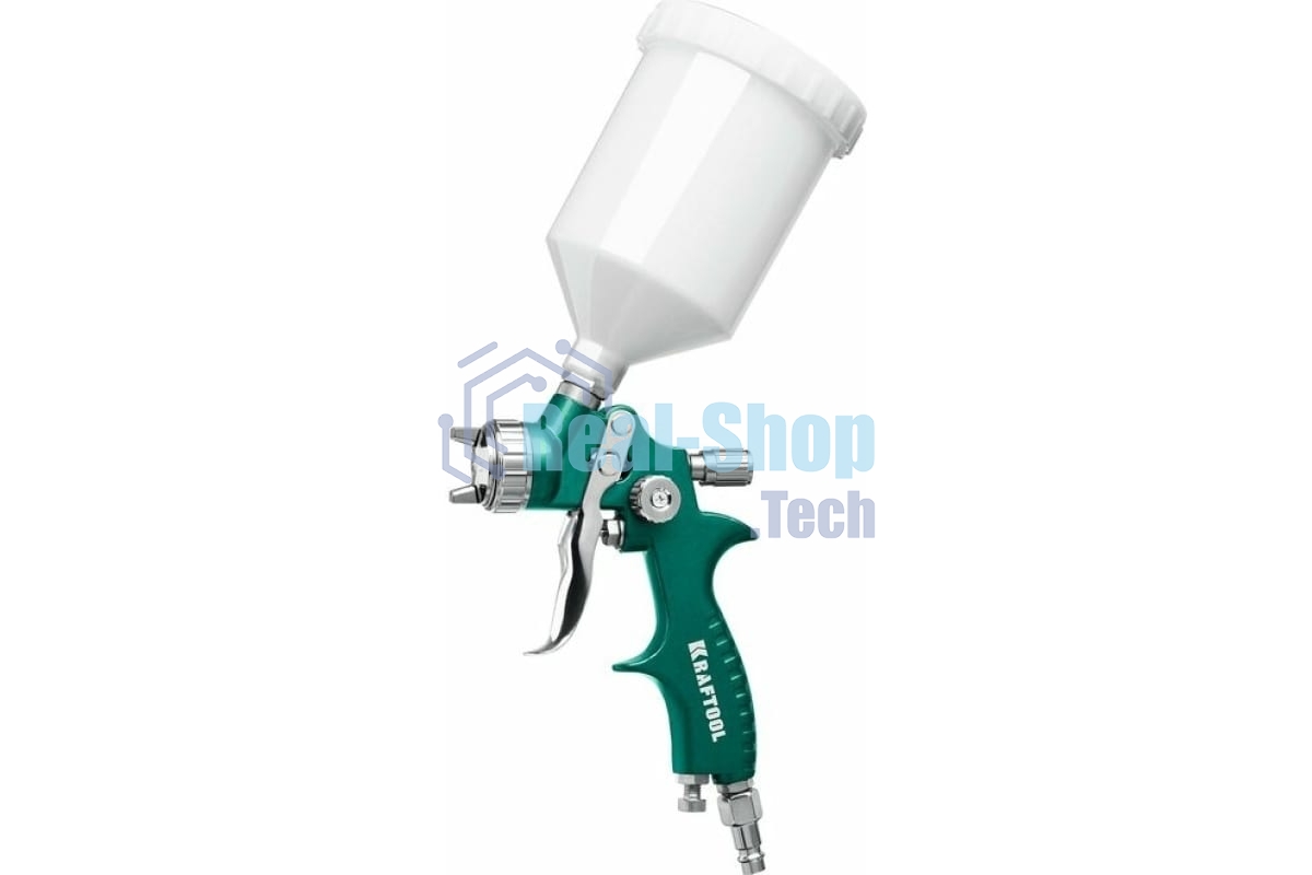 Краскопульт пневматический KRAFTOOL AirFlat LVLP c верхним бачком, 1.4мм