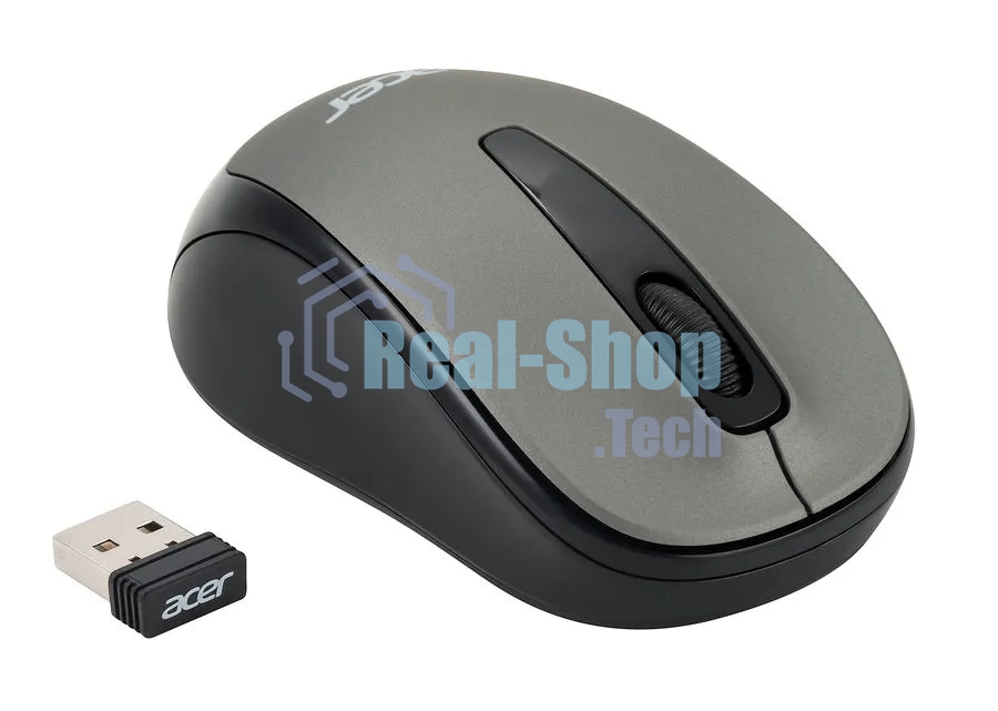 Мышь беспроводная Acer OMR134 серый, 1000 dpi, радиоканал, USB, кнопки - 3