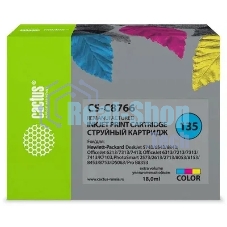 Картридж струйный Cactus CS-C8766 №135 многоцветный (18 мл) для HP DJ 5743/6543/6843/DJ 6213/7313/7413/6313/7213/7313/7413/K7103/PS 2573/2613/2713/8053/8153/8453/8753/D5063/Pro B8353