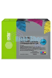 Картридж струйный Cactus CS-C8766 №135 многоцветный (18 мл) для HP DJ 5743/6543/6843/DJ 6213/7313/7413/6313/7213/7313/7413/K7103/PS 2573/2613/2713/8053/8153/8453/8753/D5063/Pro B8353