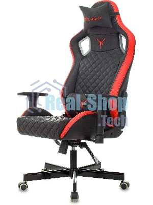 Кресло Knight OUTRIDER черный/красный, экокожа, 120 кг, механизм качания