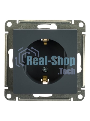 Механизм розетки 1-м СП AtlasDesign 16А IP20 с заземл. грифель