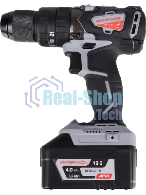 Дрель-шуруповерт ИНТЕРСКОЛ ДАУ-13/18В, 18 В, 4 Ач, 60 Нм, бесщеточный, ударный