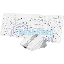 Комплект клавиатура+мышь A4Tech FStyler FB2800C Air2 беспроводной, USB + Bluetooth, 2000 DPI, белый/серый
