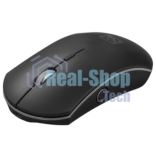 Мышь беспроводная Qumo Office Luna M74 черный, 1600 dpi, радиоканал, USB, кнопки - 6