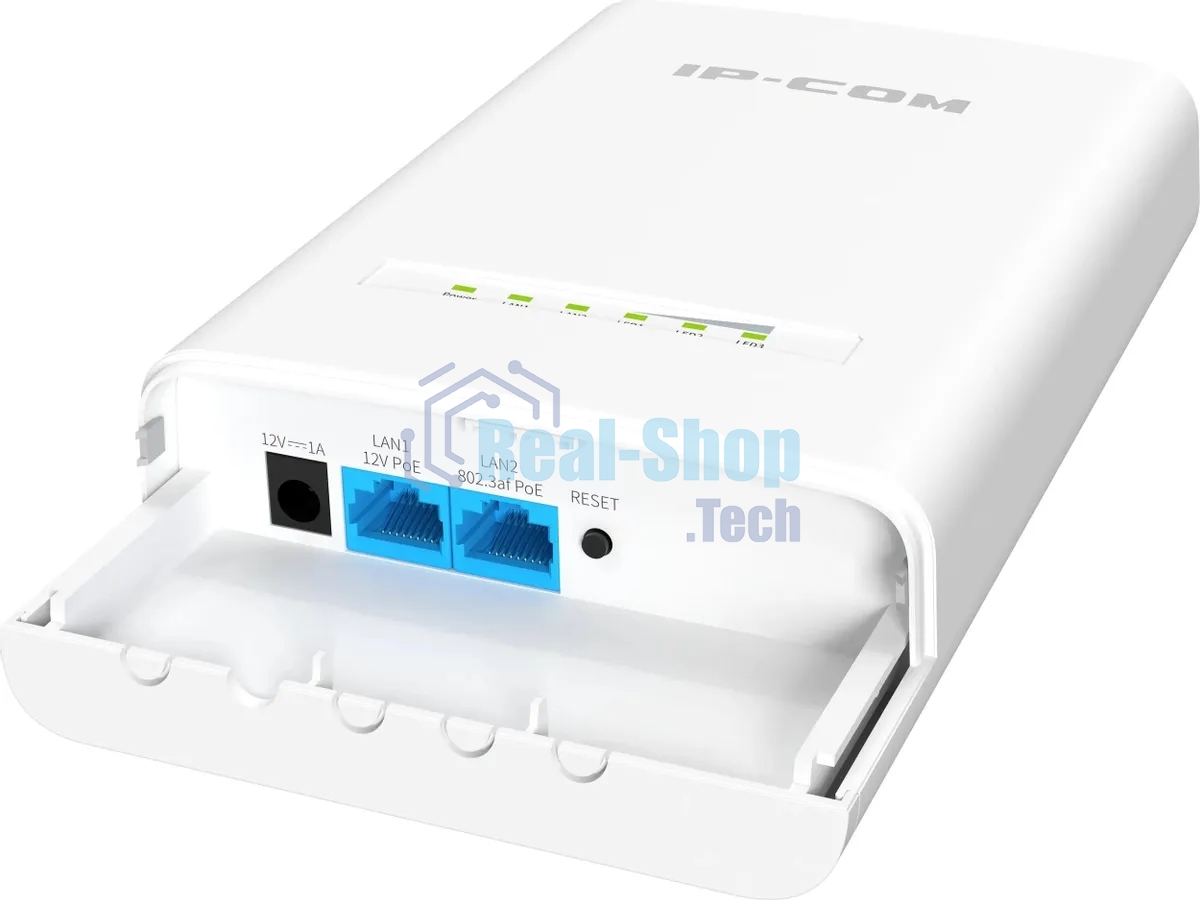 Наружная точка доступа IP-COM CPE12, 5 ГГц, до 867 Мбит/с, IP65, 1х12dbi, PoE, 2х1 Гбит/с, молниезащита 6000В