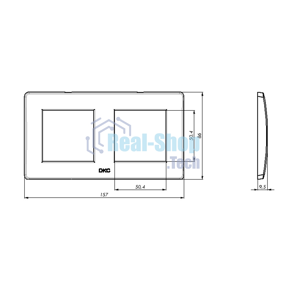 Рамка двухместная DKC Brava 75012W 2+2 модуля, белая
