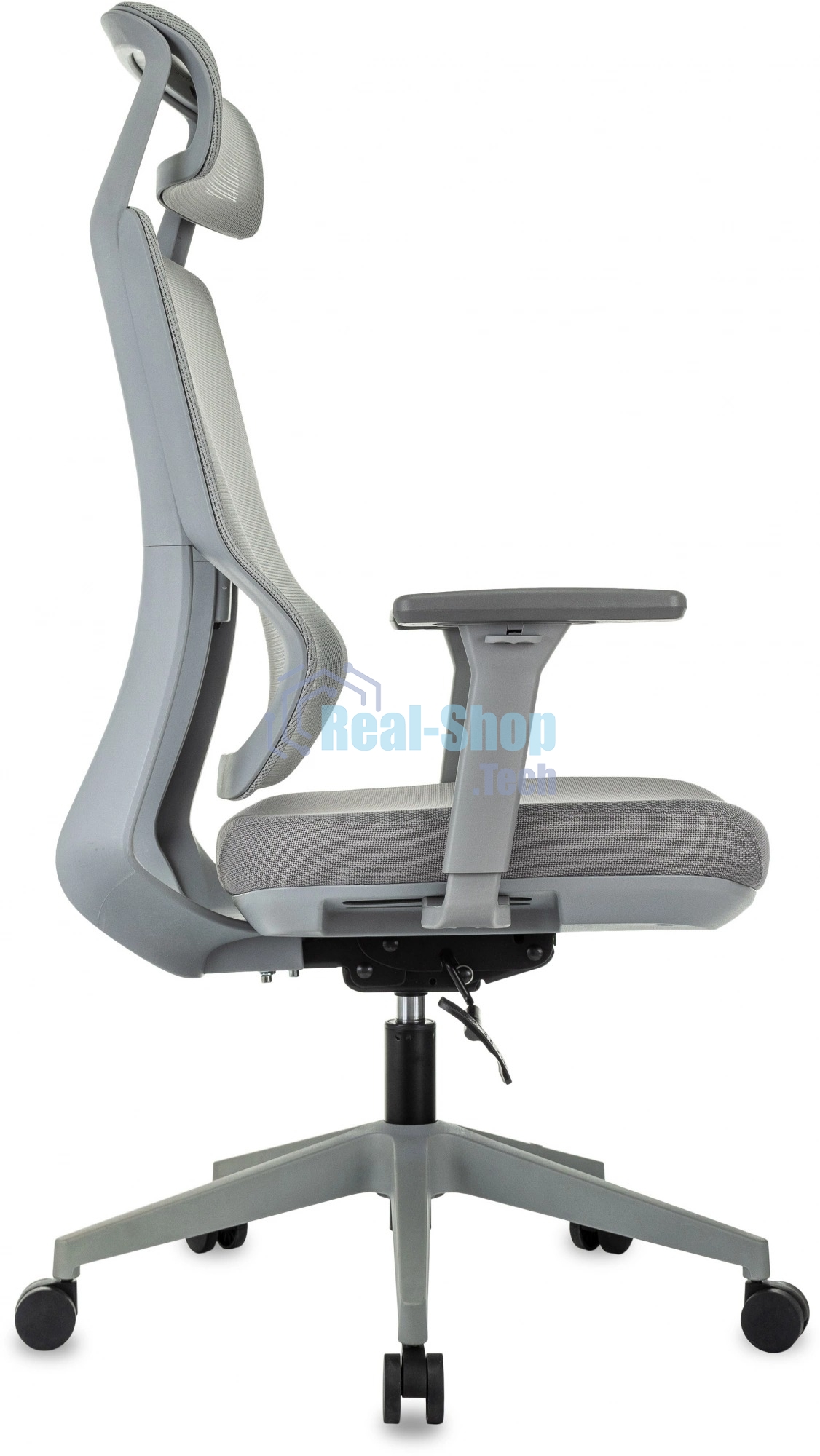 Кресло руководителя Бюрократ MC-G411N-H серый, сетка/ткань, с подголов. крестов. пластик, пластик серый