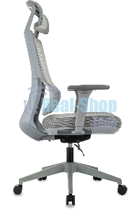 Кресло руководителя Бюрократ MC-G411N-H серый, сетка/ткань, с подголов. крестов. пластик, пластик серый