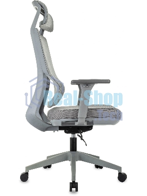 Кресло Бюрократ MC-G411N-H серый, сетка, подголовник