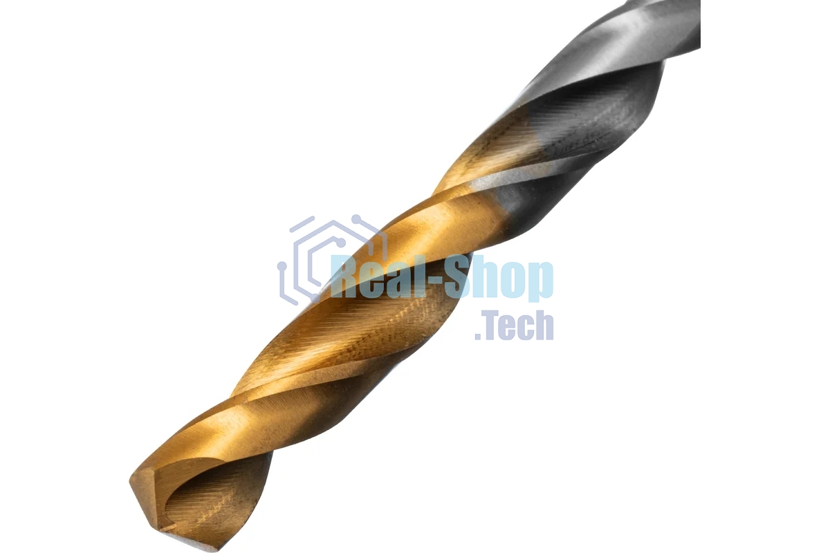 Сверло спиральное по металлу Denzel 6 x 93мм, Р6М5, Golden Tip