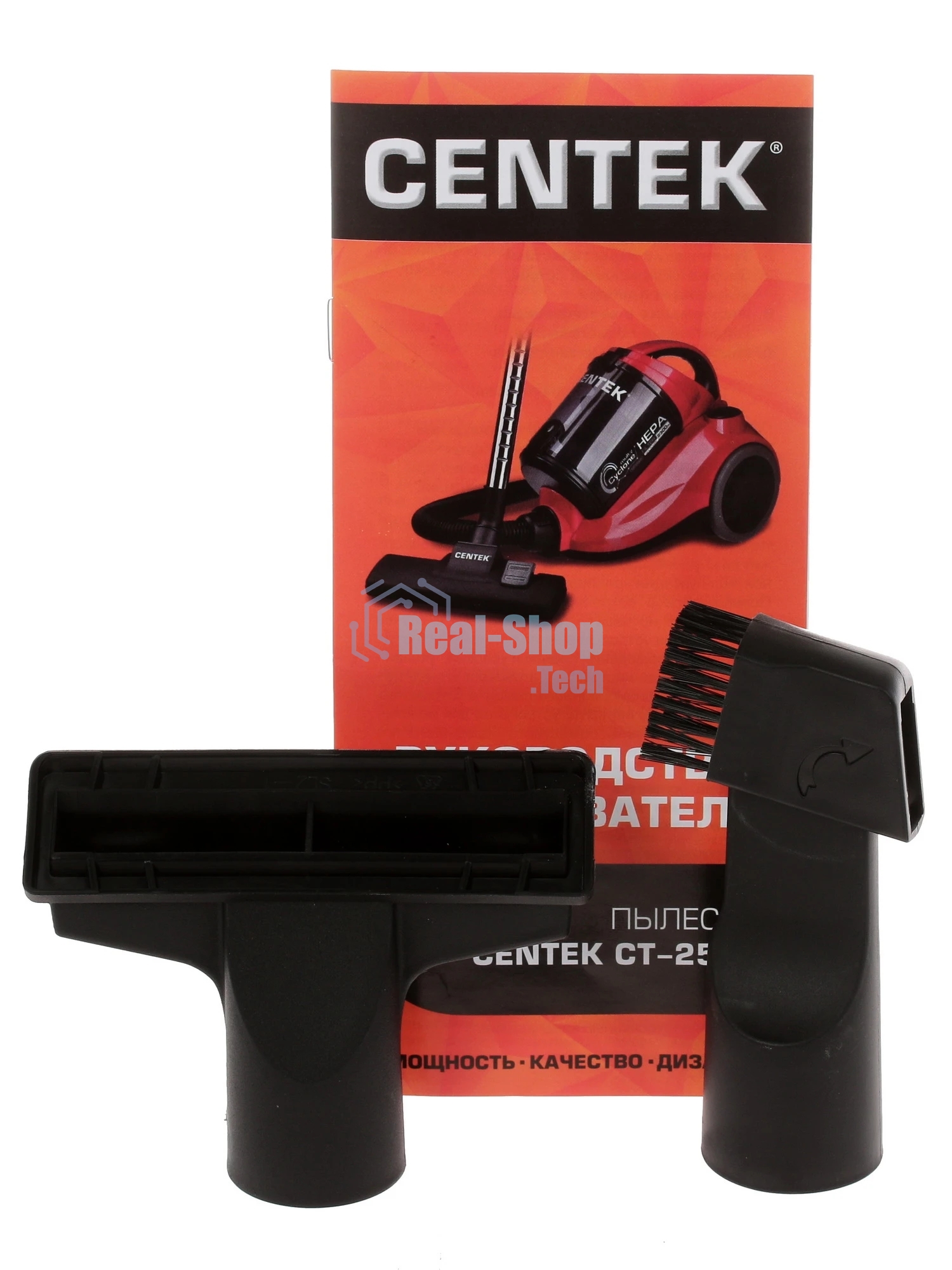 Пылесос Centek CT-2530 красный/черный, 400/2300 Вт, уборка сухая, пылесборник контейнер 2 л