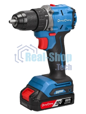 Дрель-шуруповерт DongCheng DCJZ2060, 20 В, 2 Ач, 60 Нм, бесщеточный