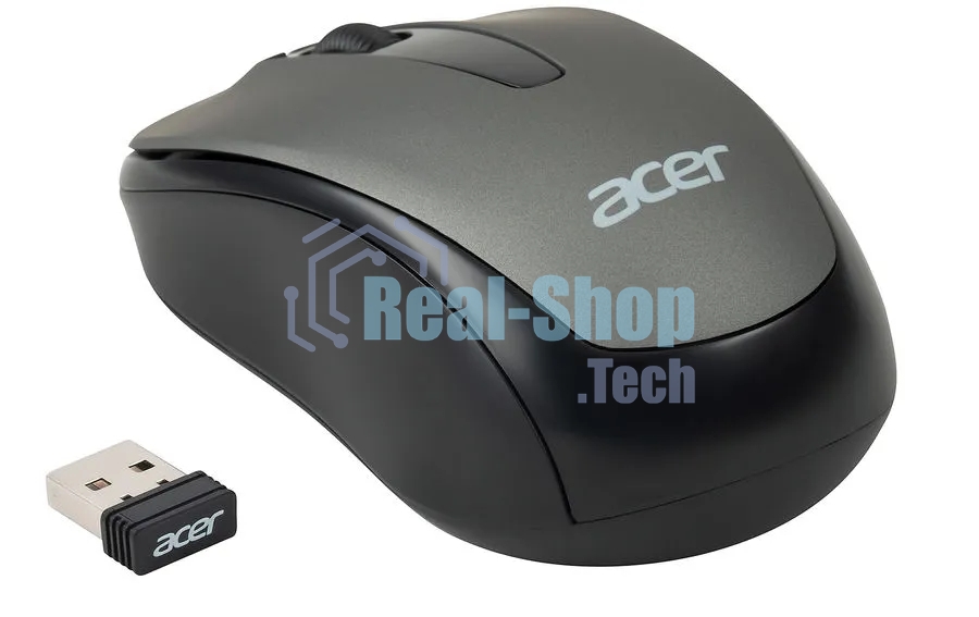 Мышь беспроводная Acer OMR134 серый, 1000 dpi, радиоканал, USB, кнопки - 3