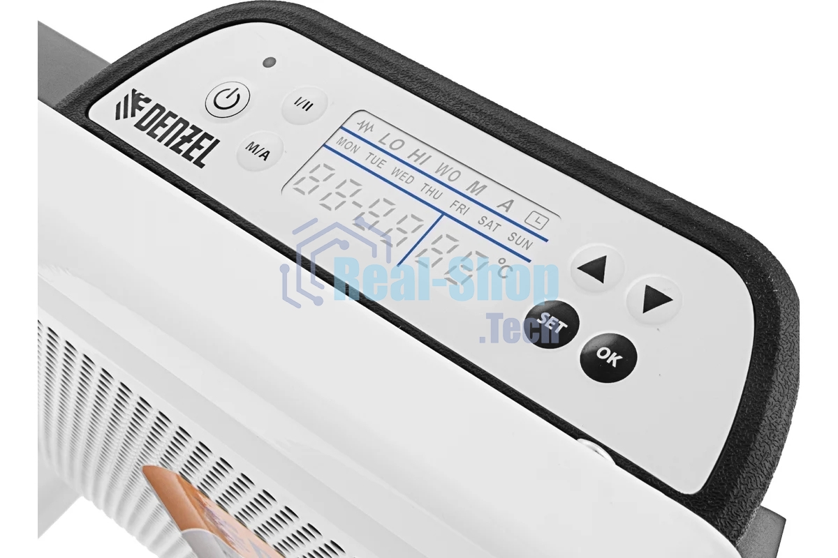 Конвектор гибридный Denzel HybridX-1000 белый, 1000 Вт, 20 м2, термостат, дисплей