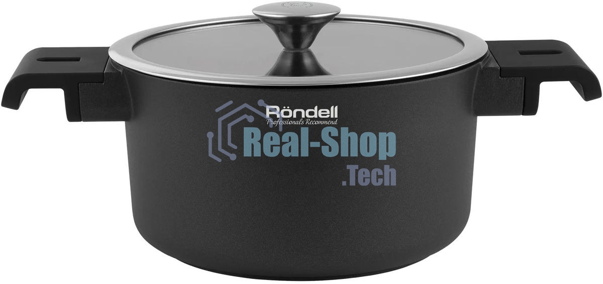 Кастрюля Rondell Modern RDA-1726, 2.6л, 20см, с крышкой, черный