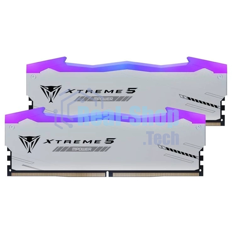 Оперативная память Patriot Viper Xtreme 5, DDR5, 48GB (2x24GB), 6000MHz, CL30, DIMM, с радиаторами, RGB, серебристый