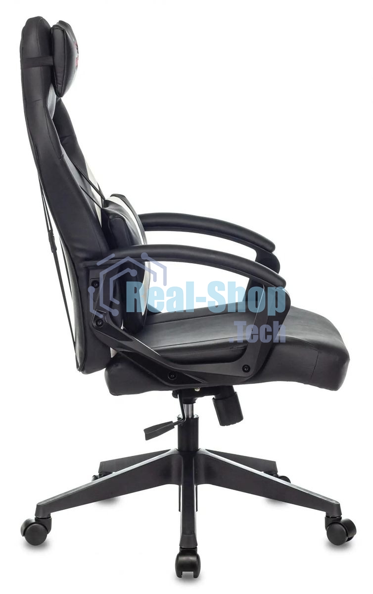 Кресло игровое Zombie DRIVER черный/белый, искусственная кожа, с подголов. крестовина пластик