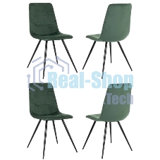 Стул для дома Бюрократ CH-K1_4 комплект 4 шт зеленый Holland 30 металл черный на ножках