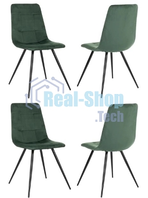 Стул для дома Бюрократ CH-K1_4 комплект 4 шт зеленый Holland 30 металл черный на ножках