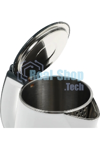 Чайник электрический Centek CT-0025 белый, металл 1.8 л, 2000 Вт, двойные стенки, кнопка вкл. на ручке