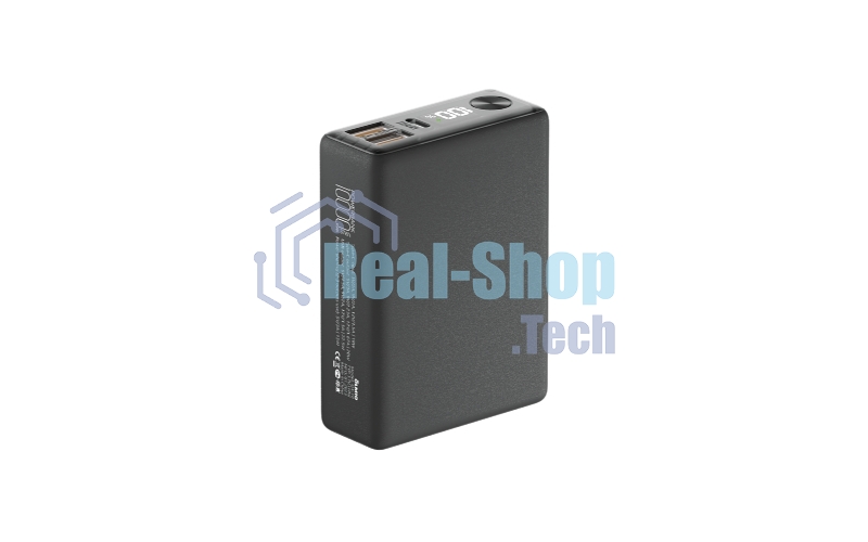 Портативный аккумулятор OLMIO QX-10, 10000mAh, 22.5W, QuickCharge3.0/PowerDelivery, LCD, графитовый