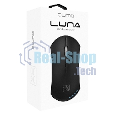 Мышь беспроводная Qumo Office Luna M74 черный, 1600 dpi, радиоканал, USB, кнопки - 6