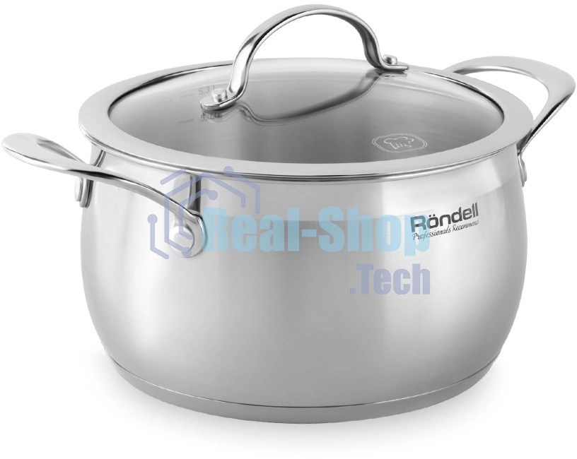Кастрюля Rondell Admiring RDS-747 5.3 л. d=22 см (с крышкой) стальной