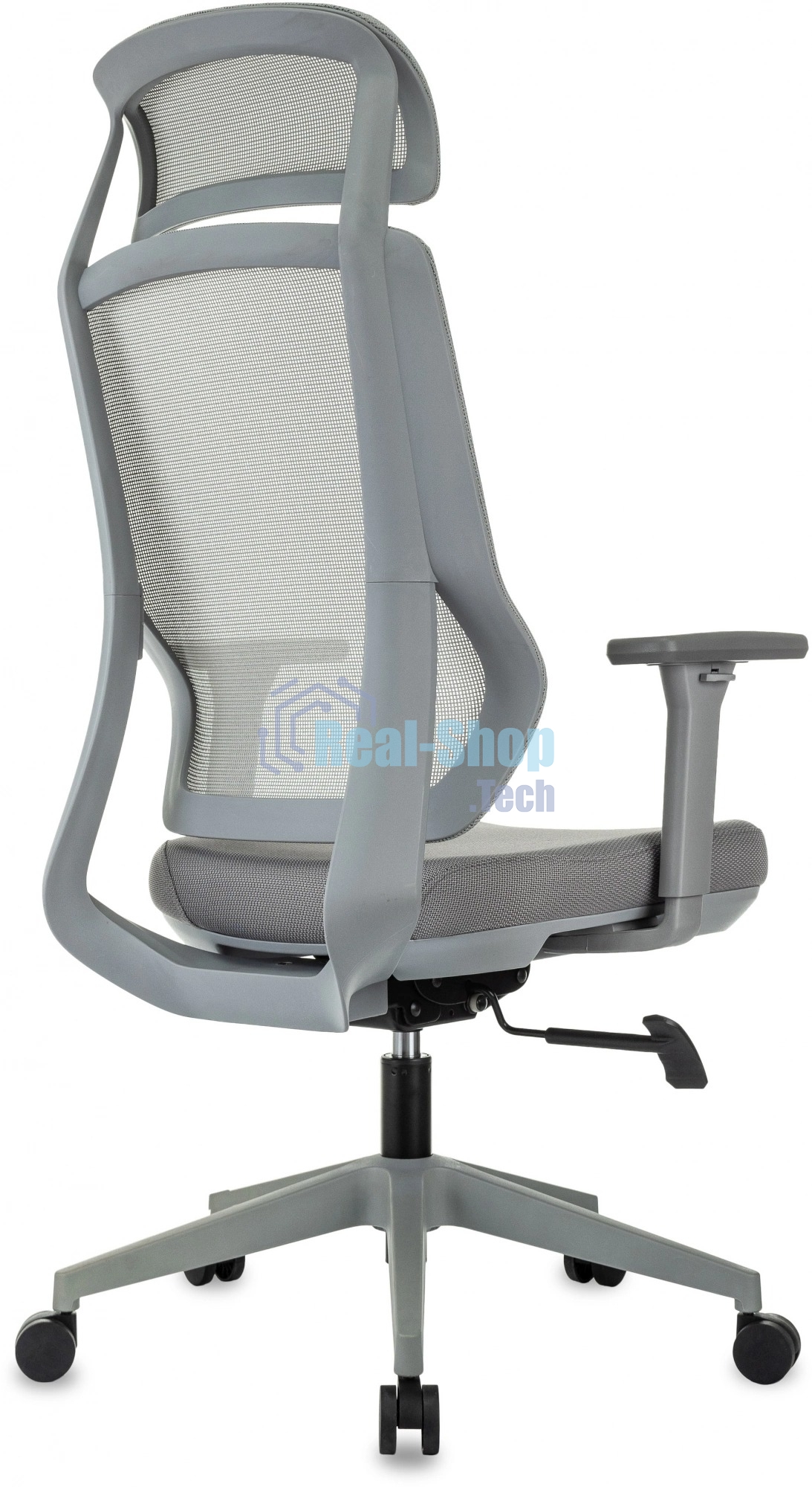Кресло руководителя Бюрократ MC-G411N-H серый, сетка/ткань, с подголов. крестов. пластик, пластик серый