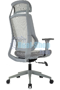 Кресло руководителя Бюрократ MC-G411N-H серый, сетка/ткань, с подголов. крестов. пластик, пластик серый