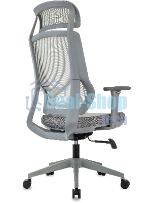 Кресло Бюрократ MC-G411N-H серый, сетка, подголовник