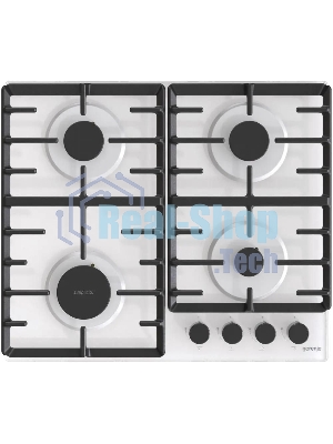 Газовая варочная панель Gorenje GT642SYW, 4 конфорки, закаленное стекло, белый