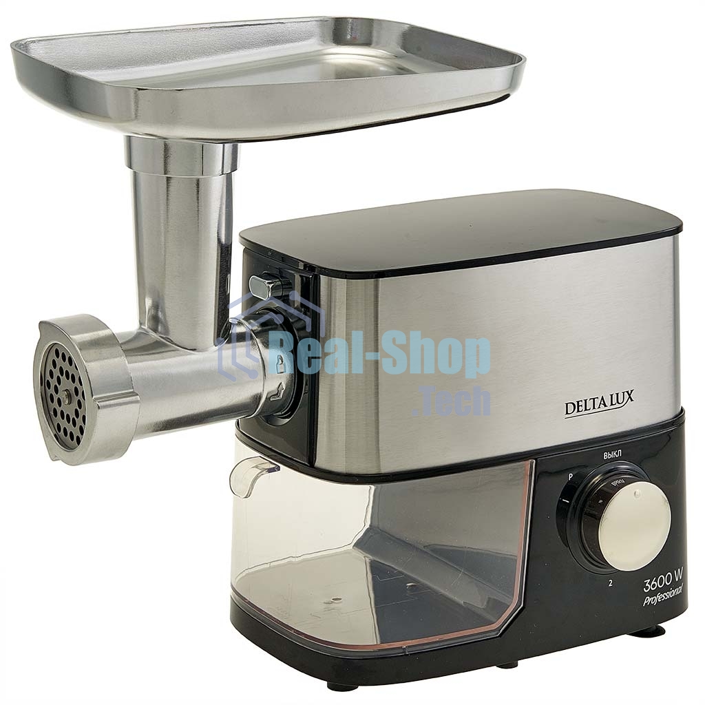 Мясорубка электрическая DELTA LUX DE-602MS черная нерж, НАСАДКА ДЛЯ ТОМАТА, 3600 Вт, (4)